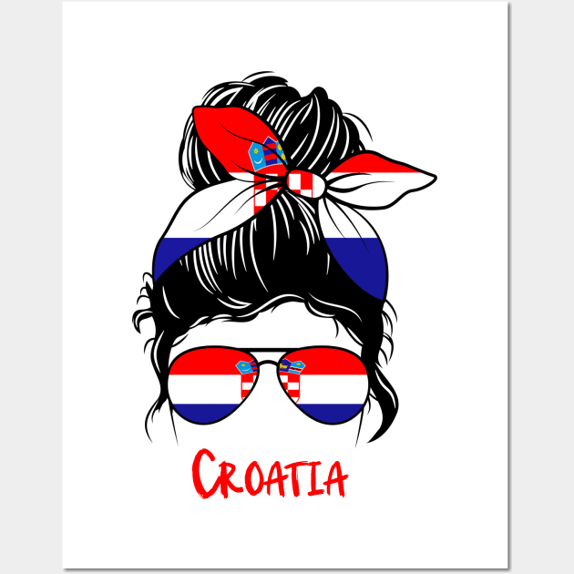 Croatia girl, Croatia Flag, Croatia gift heritage, Croatian girlfriend Wall Art by JayD World